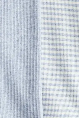 Lot de 2 leggings Room-to-grow - Bleu clair/rayures blanches