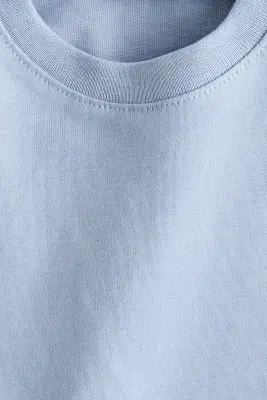 T-shirt loose en coton pima - Bleu ancien clair