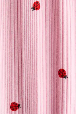 Legging en coton côtelé - Rose/coccinelles