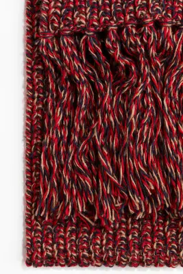 Écharpe en maille épaisse - Rouge/beige/bleu marine