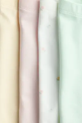 Lot de 4 shorts cycliste en coton - Vert clair/rose clair