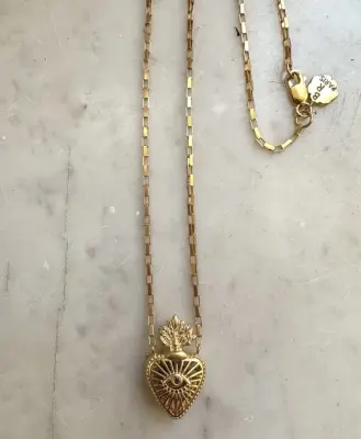 Nouveau ! BOHEMIAN RHAPSODIE PARIS Collier BR Coeur Sacré Tourmaline