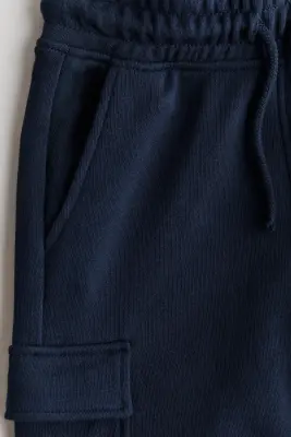 Short cargo en molleton - Bleu marine