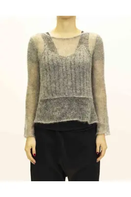 Pull mohair plastron bustier