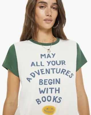 Nouveau ! MOTHER T-shirt The Goodie Goodie Ringer Book Adventures