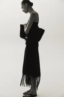 Jupe frangée - Noir