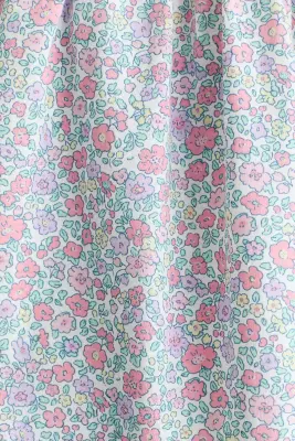 Robe en coton à motif - Blanc/rose/fleuri
