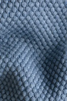 Combinaison au point bulle en coton - Bleu ancien