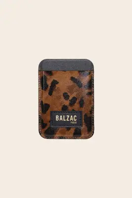 Porte-cartes cuir guépard cappuccino Native Union x BP