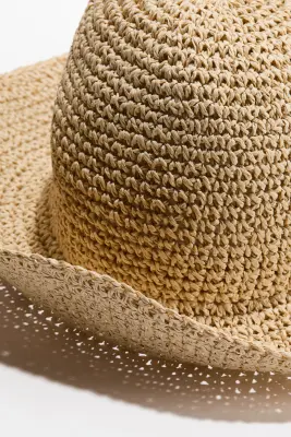 Chapeau de paille fait main - Beige
