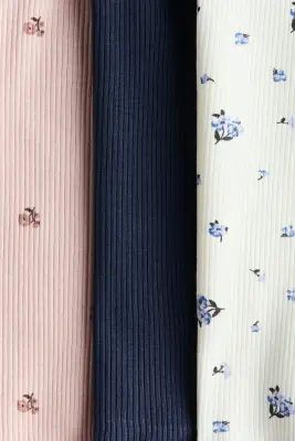 Lot de 3 tops à bretelles fines en coton - Blanc/fleuri