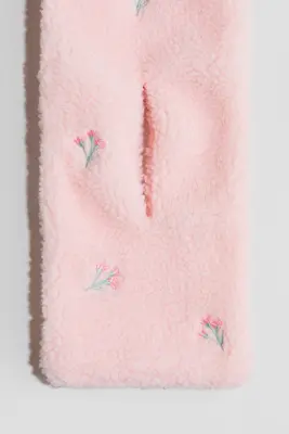 Écharpe à fente avec détails brodés - Rose clair/fleuri