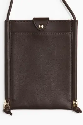 Sac crossbody en cuir - Marron foncé