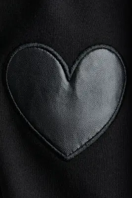 Legging en coton - Noir/cœurs