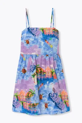Robe courte imprimée paysage