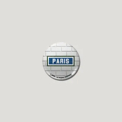BADGE 32 MM - DESIGN INSPIRÉ DU MÉTRO PARISIEN - PARIS CARREAUX