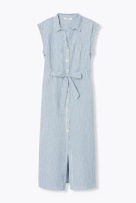 Robe mi-longue ceinturée Femme