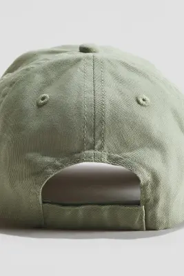 Lot de 2 casquettes en twill de coton - Vert kaki/beige clair