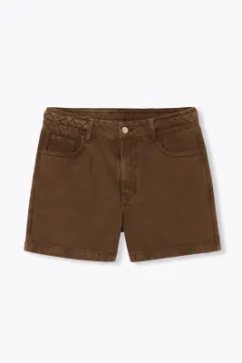 Short en toile détail tressé