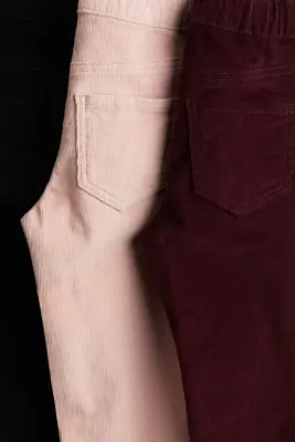Lot de 3 jeggings en velours côtelé - Noir/rose clair/rouge foncé