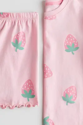 Pyjama en coton - Rose clair/fraises