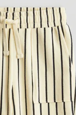 Pantalon jogger en jersey texturé - Yellow/Striped