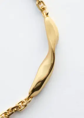Collier chaîne avec détail torsadé - Doré