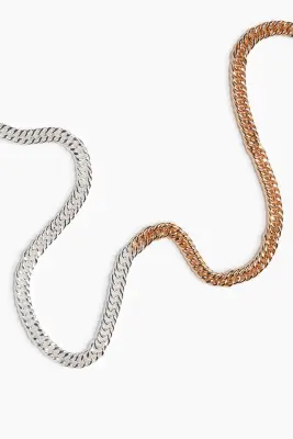 Collier chaîne bicolore - Doré/argenté