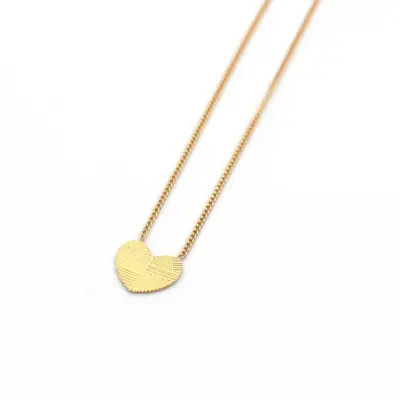 Collier Coeur Gravure