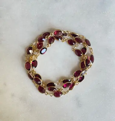 Nouveau ! ROOM SERVICE JEWELRY Collier Sparks Grenat