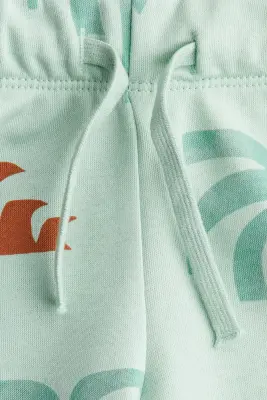 Short en molleton imprimé - Turquoise clair/palmiers