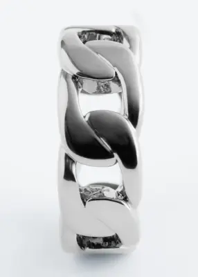 Bague à gros maillons - Argenté