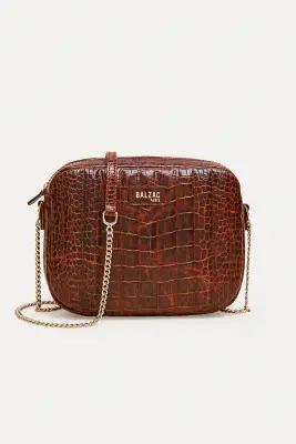 Sac César cognac embossé
