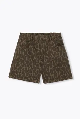 Short léopard en toile Femme