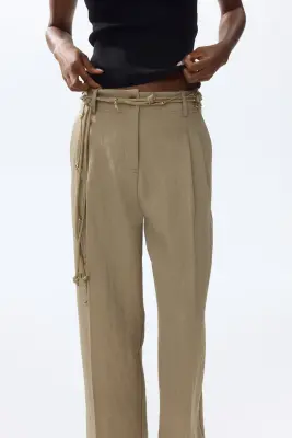 Pantalon 7/8 en twill - Beige