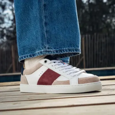 Baskets Hiba Blanc Rose Bordeaux