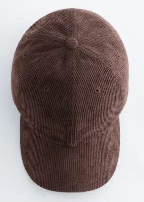 Casquette en velours côtelé - Marron foncé