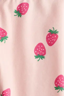 Legging imprimé en coton - Rose/fraises