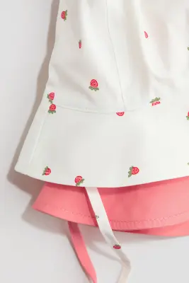 Lot de 2 chapeaux de soleil en coton - Rose/fraises