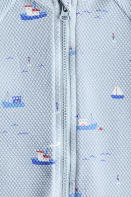 Maillot de bain UPF 50 - Bleu clair/bateaux