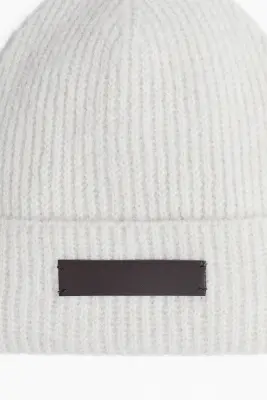 Bonnet en maille côtelée - Blanc