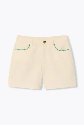 Short en toile unie Femme