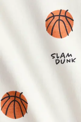 T-shirt imprimé - Ivoire/ballons de basket