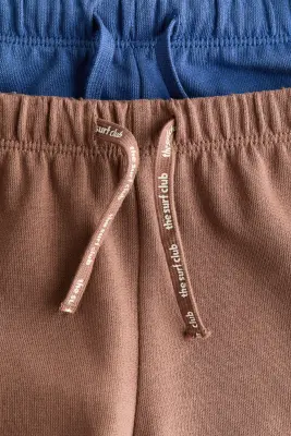 Lot de 2 shorts en molleton - Marron/bleu vif