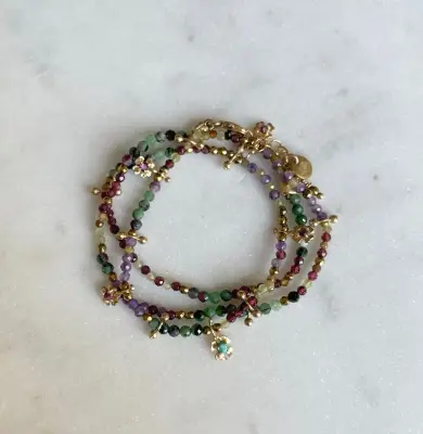 Nouveau ! ROOM SERVICE JEWELRY Collier Lucky Amethyste Grenat