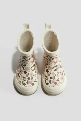 Bottes en caoutchouc - Beige clair/fleuri