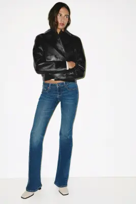 Flared Low Jeans - Bleu denim