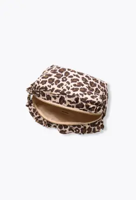 Trousse matelassée léopard