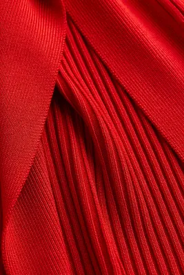 Jupe crayon en maille côtelée - Rouge vif
