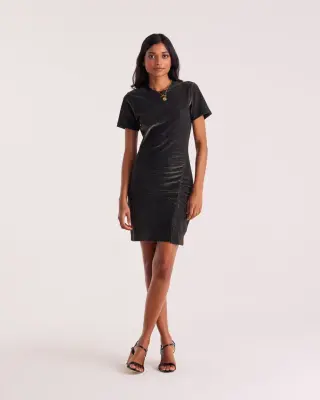 Robe Floréal noir irisé doré